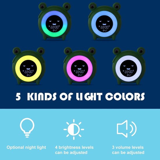 Wake Up Light - Wekker Nachtlamp - Rustig Ontwaken - 5 Kleuren Veranderend - 1 Stuk - Groen van Wake-up Light — afbeelding 3