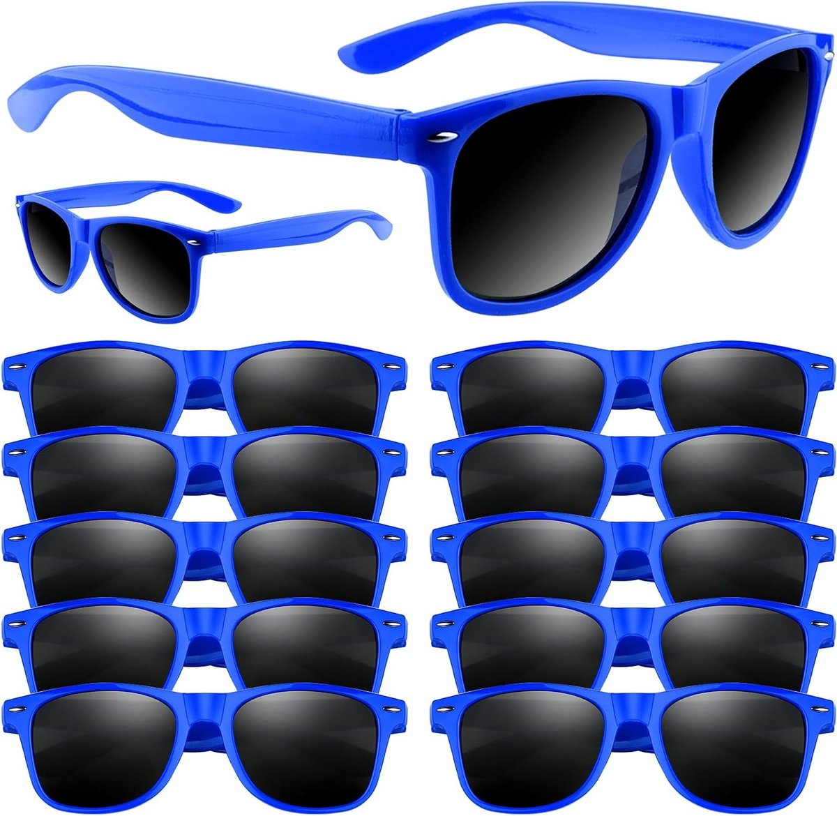 Retro Vintage Zonnebril Set - Gepolariseerde Neon Zonnebrillen voor Mannen en Vrouwen, Perfect voor Feesten en Zomeractiviteiten, Verkrijgbaar in 6/12/24/48 Stuks