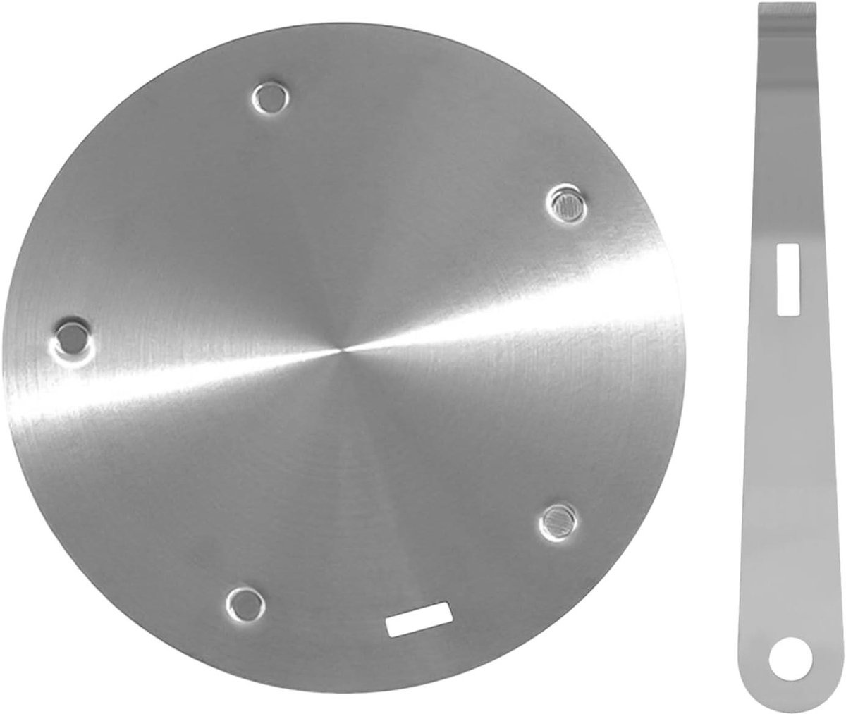 Inductie Adapter - Warmte Diffuser - Koken op Laag Vuur - Afneembare Handgreep - 24 cm - Zilver