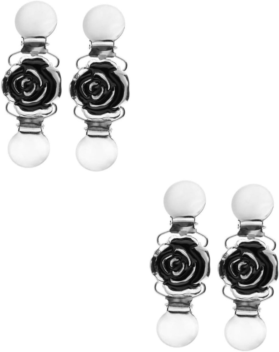 Trui Clips - Vest Clips - Kleding Versieren - Bloemvorm met Diamant - 9 x 2.3 x 1 cm - Zilver