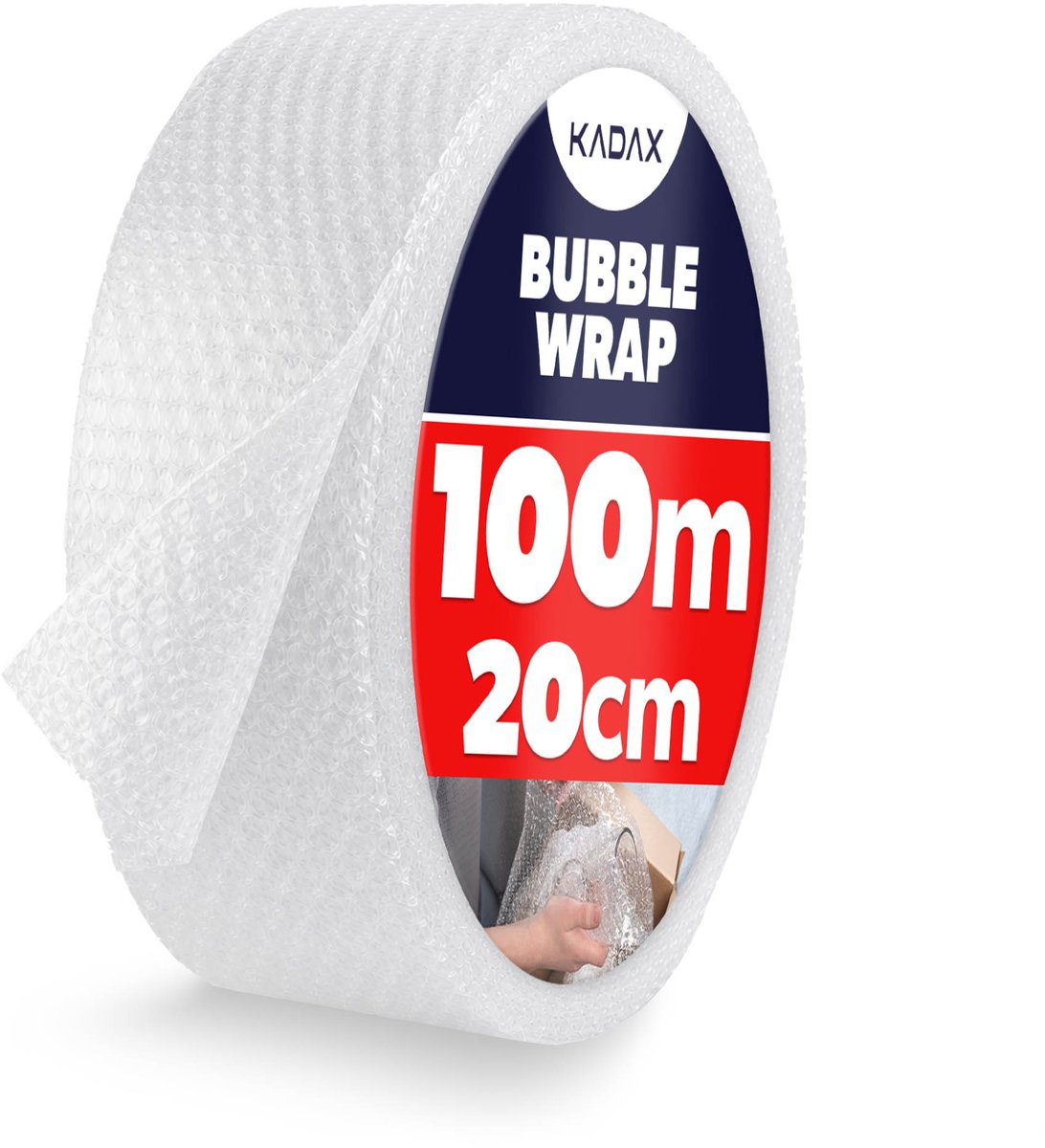 KADAX Bubble bubbelfolie rol 100m 20cm breed Bubble Knalfolie, blisterfolie transparant 1 rol, noppenfolie 20/100