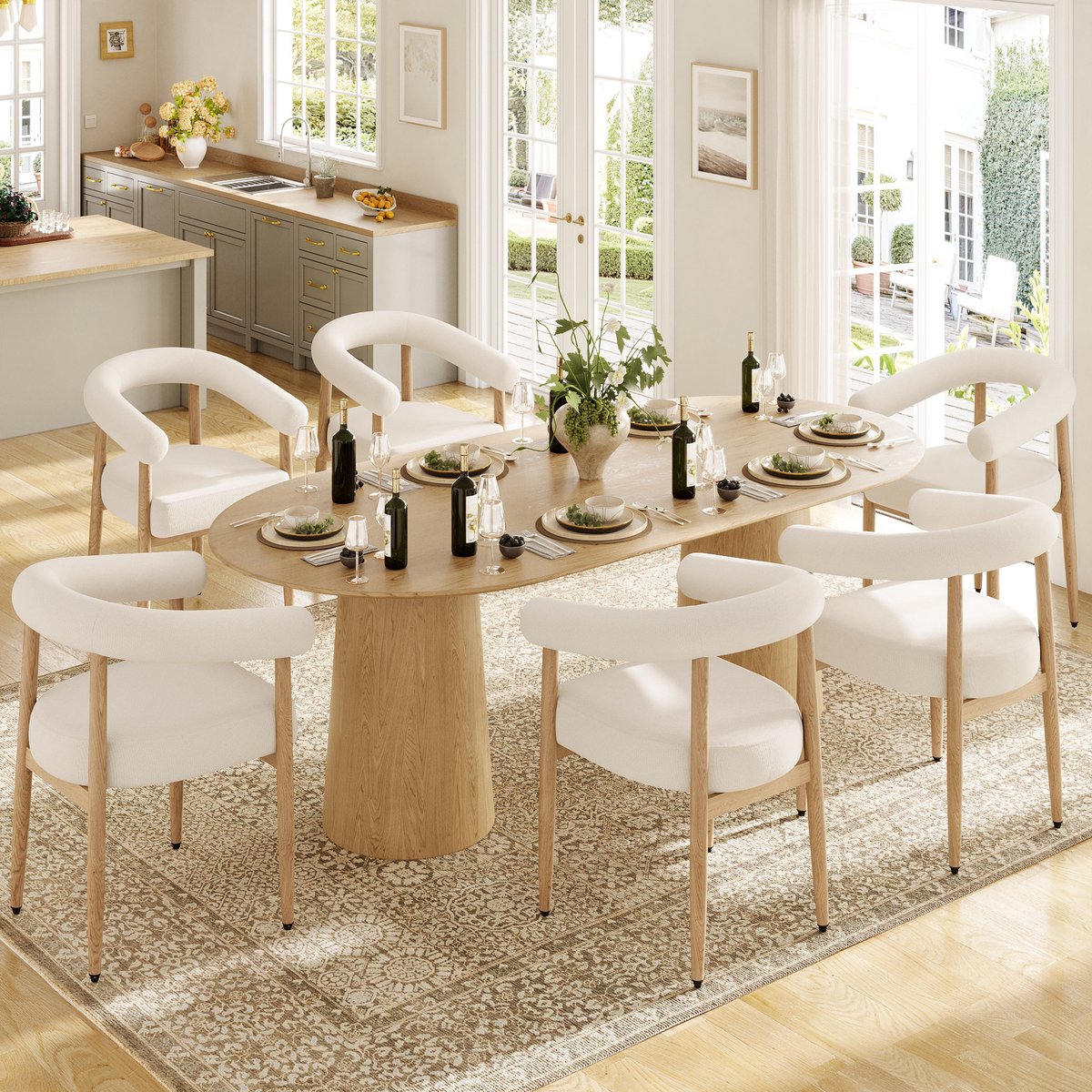 HAUSS SPOLE Eetkamerstoel - Modern Comfort Design - Set Van 6 - Ergonomisch Met Zachte Bekleding En Metalen Frame - Wit