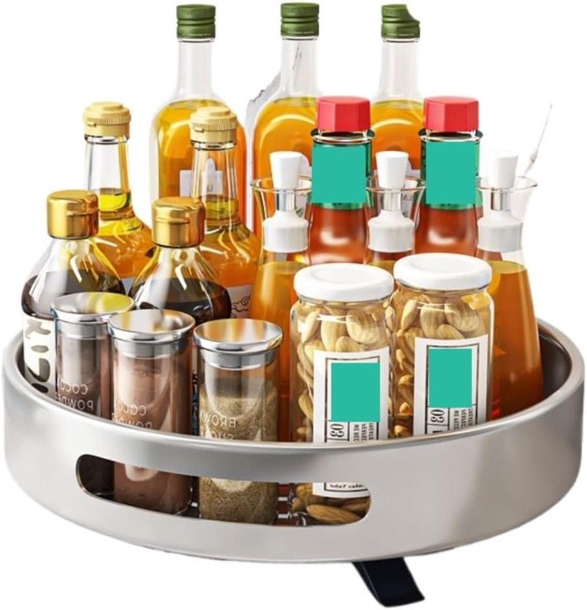 Kruidenrek - Kruidenhouder Organizer - Keuken Ordenen - Draaibaar Ontwerp - 2000 Gram - Grijs