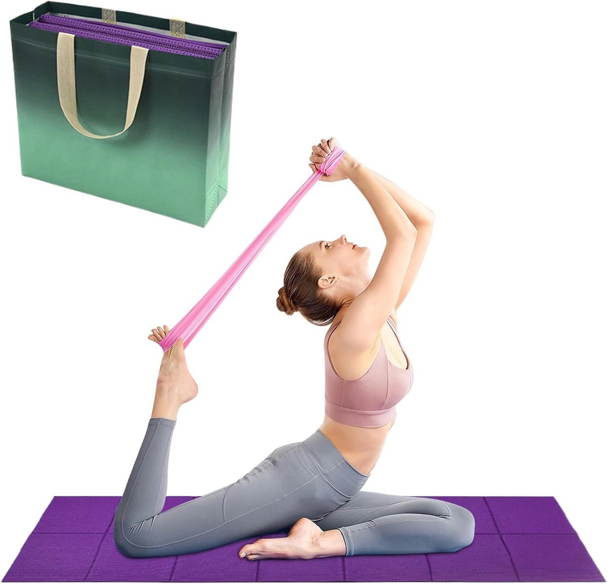 Kampeer Slaapmat - Opvouwbare Mat Fitness - Outdoor Activiteiten - Waterafstotend Oppervlak - 173x61x0.6cm - Violet