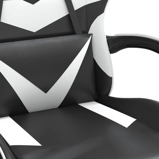 Gaming Stoel - Speelstoel Bureau Stoel - Comfortabel Gamen - Verstelbare Rugleuning - 1 stuk - Zwart Wit — afbeelding 2