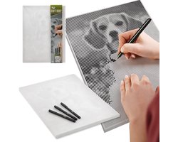Dot Painting Stippelschilderij - Thema Hond - Canvas 40x30cm - Inclusief 3 Zwarte Fineliners - Creatief Tekenen voor Volwassenen - Joya Creative