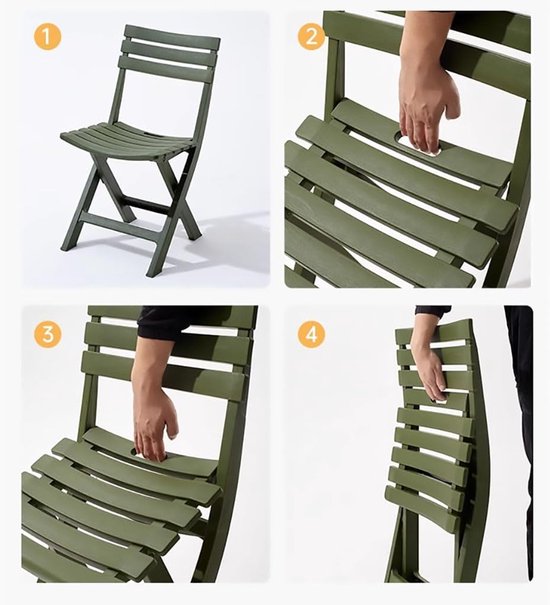 Plastic Folding Chairs - Dienstoelen Opvouwbaar - Extra Zitplaatsen Creëren - Stabiele Triangel Constructie - 3 kg - Groen — afbeelding 5