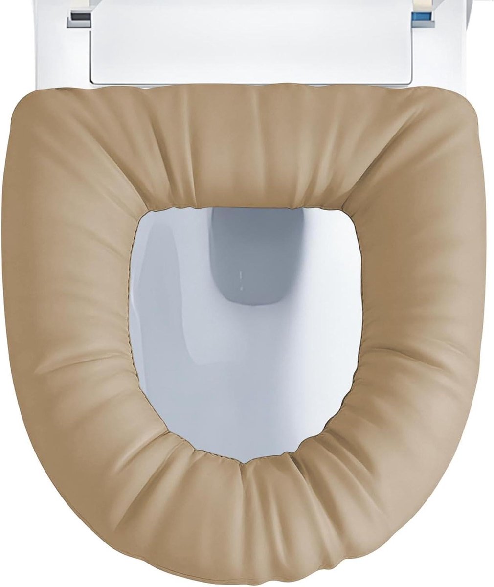 Toiletbrilhoes - Zachte Toiletzitting - Extra Comfort - Waterdicht Elastisch - Universele Pasvorm - Khaki