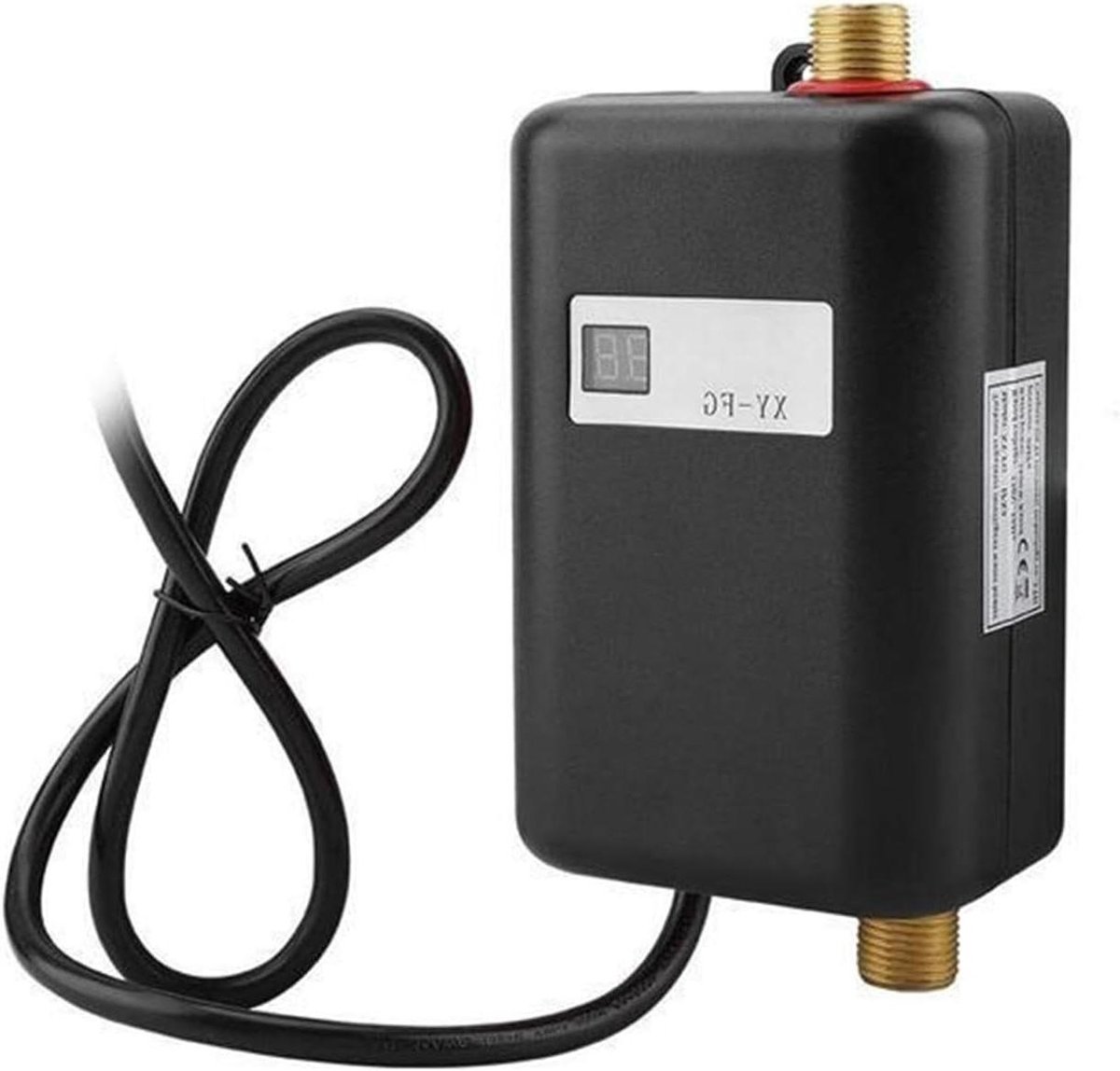 Elektrische Doorstroomboiler - Mini Verwarmer - Keuken Wassen - Instelbare Temperatuur - 3000W - Zwart
