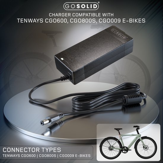 GO SOLID! ® Oplader geschikt voor Tenways CGO600, Tenways CGO009 elektrische fiets van GO SOLID! — afbeelding 3