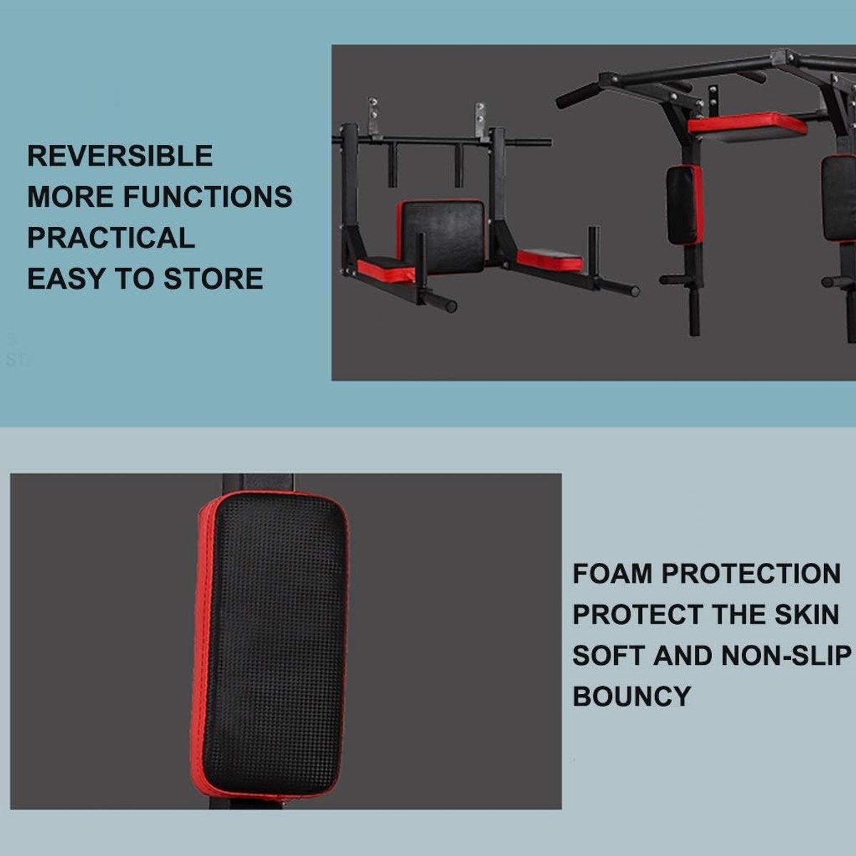 House&Garden Multifunctionele Wandgemonteerde Pull-Up Bar Power Station voor Thuis Fitness, Optrekstang & Parallelle Bars voor Krachttraining 94x76x48 cm thumbnail 2