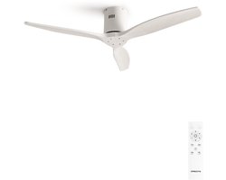 CREATE - Plafondventilator 40W silent Ø132 cm - Met Afstandsbediening - 6 Snelheden - Timer - Zomer/Winter functie - Wit - WIND CALM