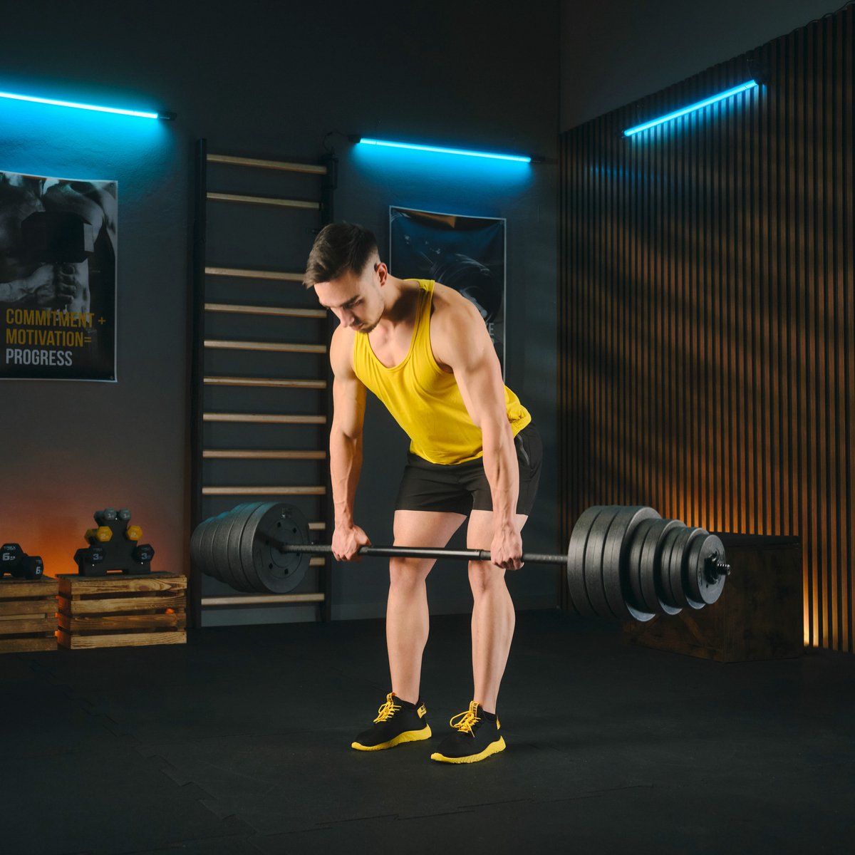 Trex Sport TX-055SG – Krachttraining Set – Fitness Set XXL – Rechte Stang 180 cm – Inclusief 55 kg Bitumen Schijven – Ø 25 mm thumbnail 2