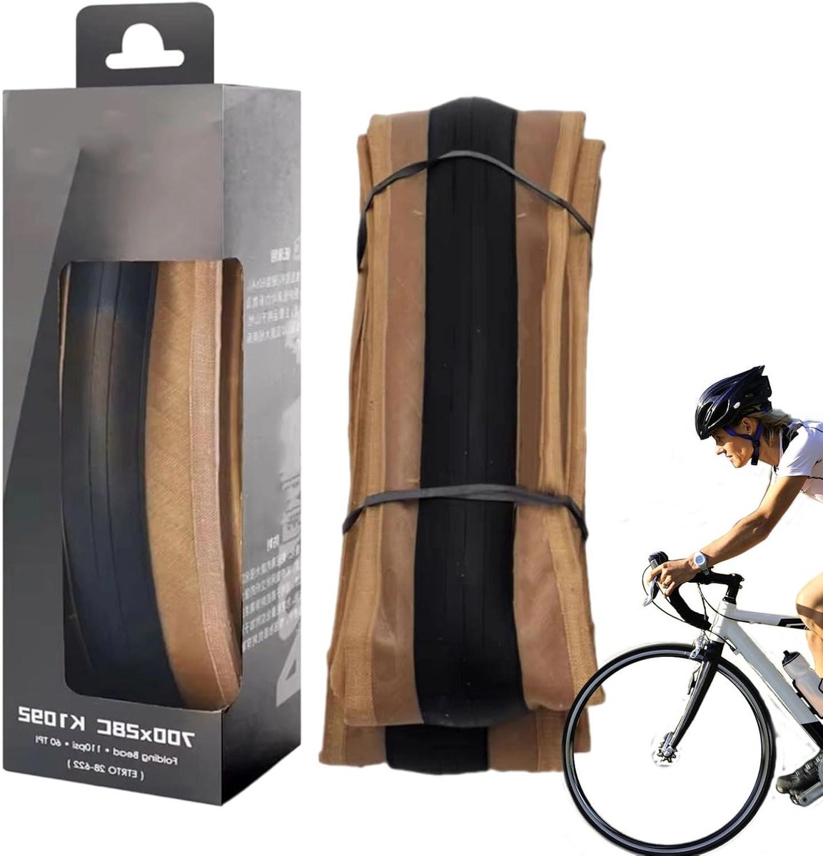 Fietsbanden - Vouwbanden - Sportief Fietsen - Lekbescherming - 700x28c - Zwart met gele rand