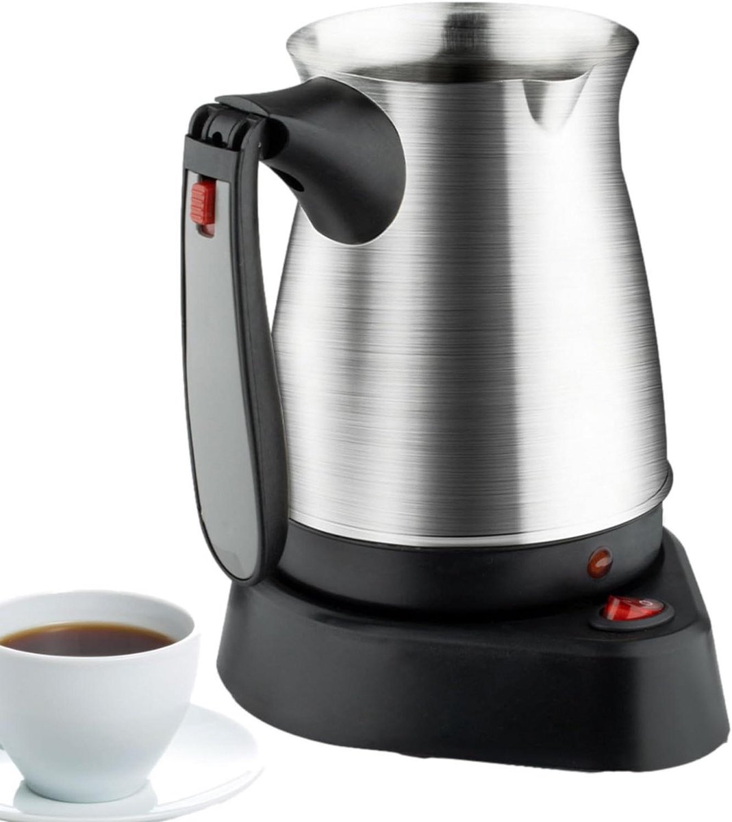 Elektrische Waterkoker - Koffie Maker - Snel Warm Water - Inklapbare Handgreep - 500 ml Inhoud - Zilver
