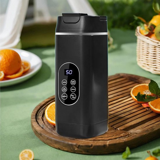 Persoonlijke Juicer - Draagbare Blender - Gezonde Drankjes Maken - Zelfreinigende Functie - 9.9 x 9.4 x 9.9 cm - Zwart — afbeelding 3