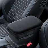 Boîte d'accoudoir de voiture - Coussin rehausseur de siège pour accoudoir central de voiture - Tapis en peluche - Accoudoir pour intérieur de voiture - Housse d'accoudoir - Noir classique