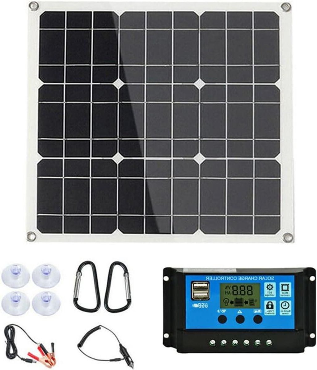 Zonnepaneel Kit - Flexibel Paneel - Energie Opwekken - Hoge Conversie Efficiëntie - 40W - Zwart