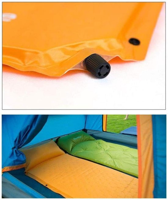 Opblaasbaar Slaapmatje - Luchtbed Kamperen - Buiten Ontspannen - Snel Zelf Opblazend - 72 x 23.6 inch - Blauw — afbeelding 5