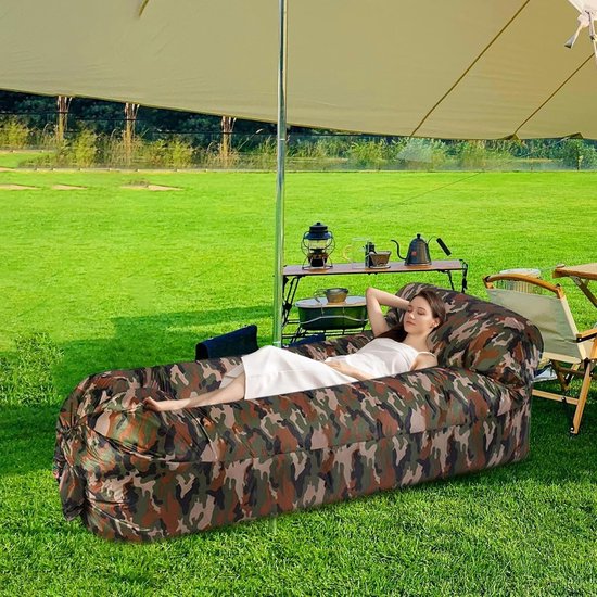 Opblaasbare Bank - Luchtstoel Camping - Buiten Ontspannen - Snel Opblazen - 240 x 70 cm - Uniek — afbeelding 4