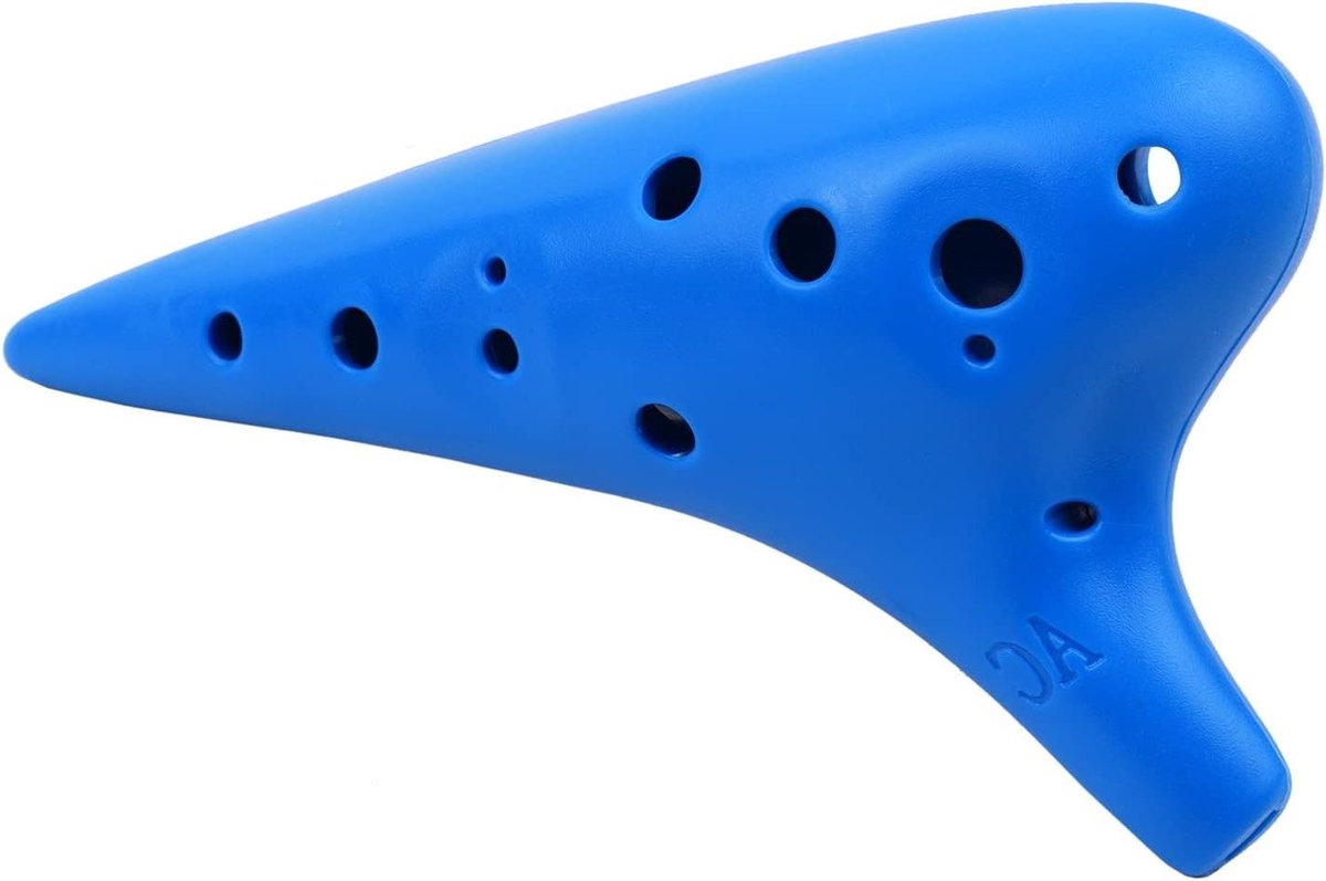 Plastic Ocarina - 12 Gaten Fluit - Muziek Maken - Compleet Met Lessen - 16 cm Lengte - Roze