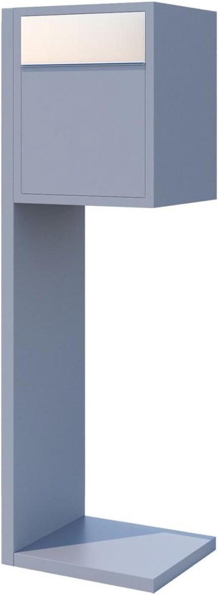 Staande brievenbus - Brievenbus met voet - Post ontvangen - Gepoedercoat staal - 38x122x32 cm - Grijs metallic