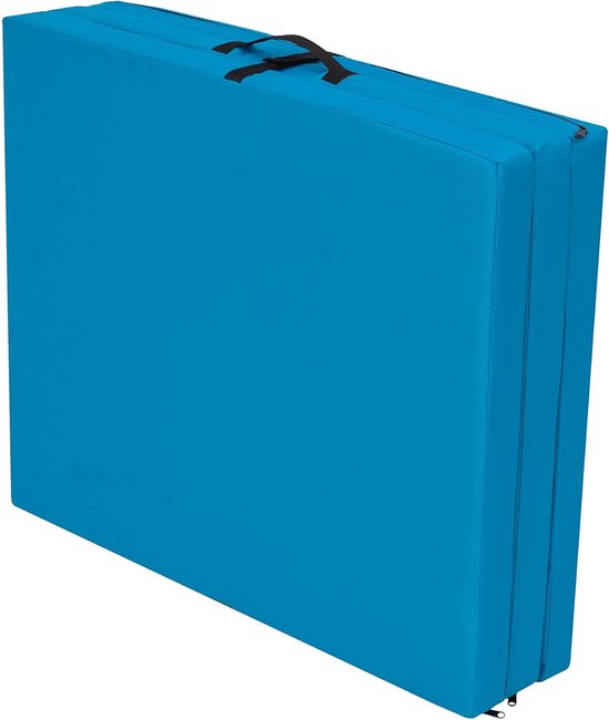 Opvouwbaar Matras - Gastenmatras Trainingsmat - Comfortabel Rusten - Afneembare Hoes - 195 x 80 cm - Blauw — afbeelding 2