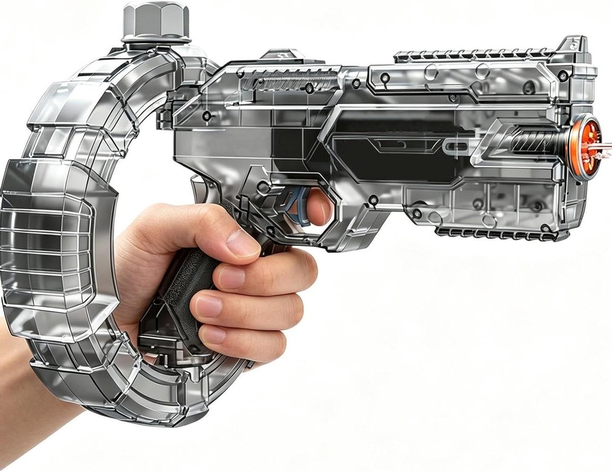 Automatische Watersproeier - Waterpistool Speelgoed - Buitenspelen - Vlamflits Effect - 23.1x17.4x19.2cm - Grijs