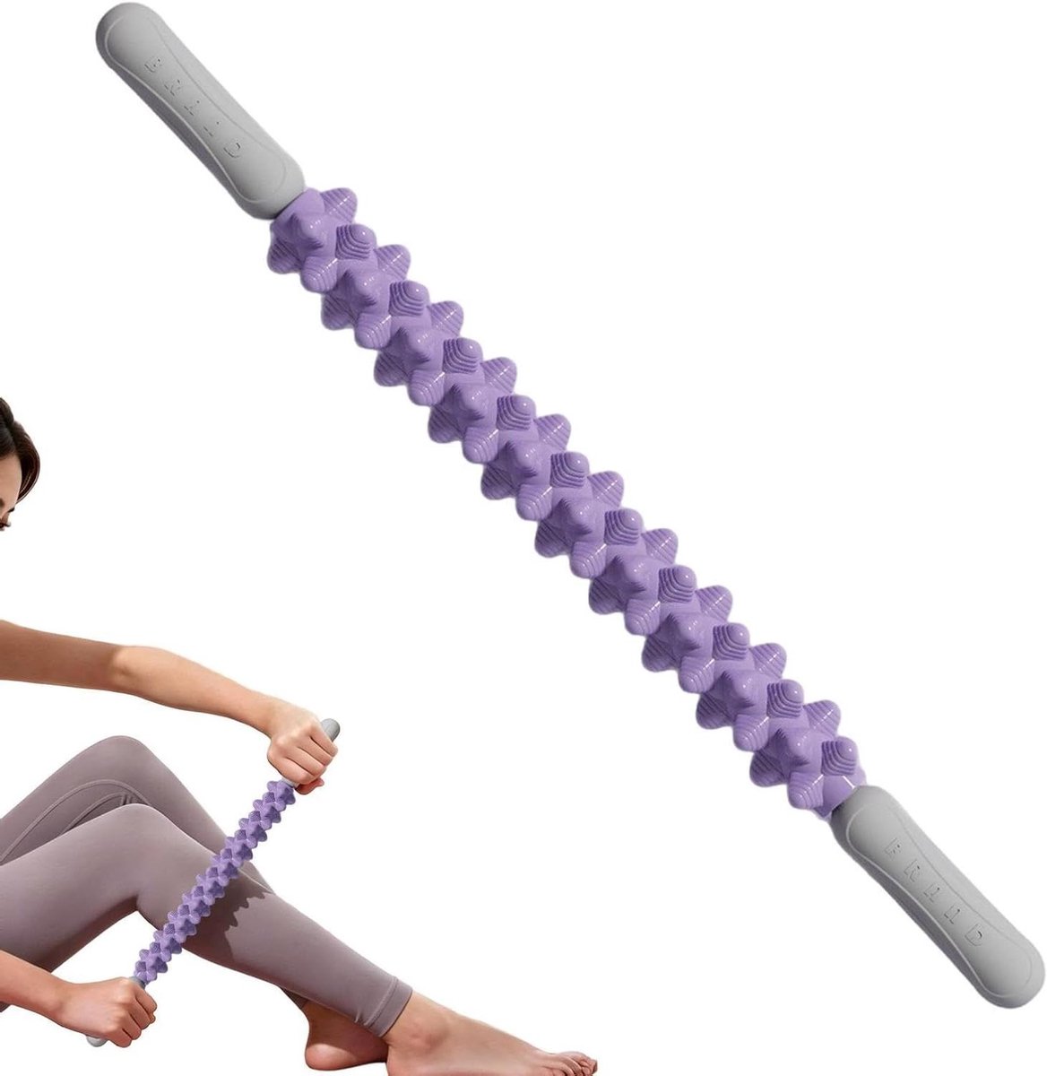 Massage Stick Roller - Kuitmassager Beenstick - Spierherstel Bevorderen - Precisie Triggerpoint Targeting - 50 cm Lengte - Zwart