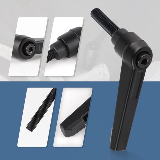 Set van 4 Verstelbare Klemhendels van Koolstofstaal, M8-16 mm, Voor Machine Grips en Klemtoepassingen, Zwart, 16 mm — afbeelding 4