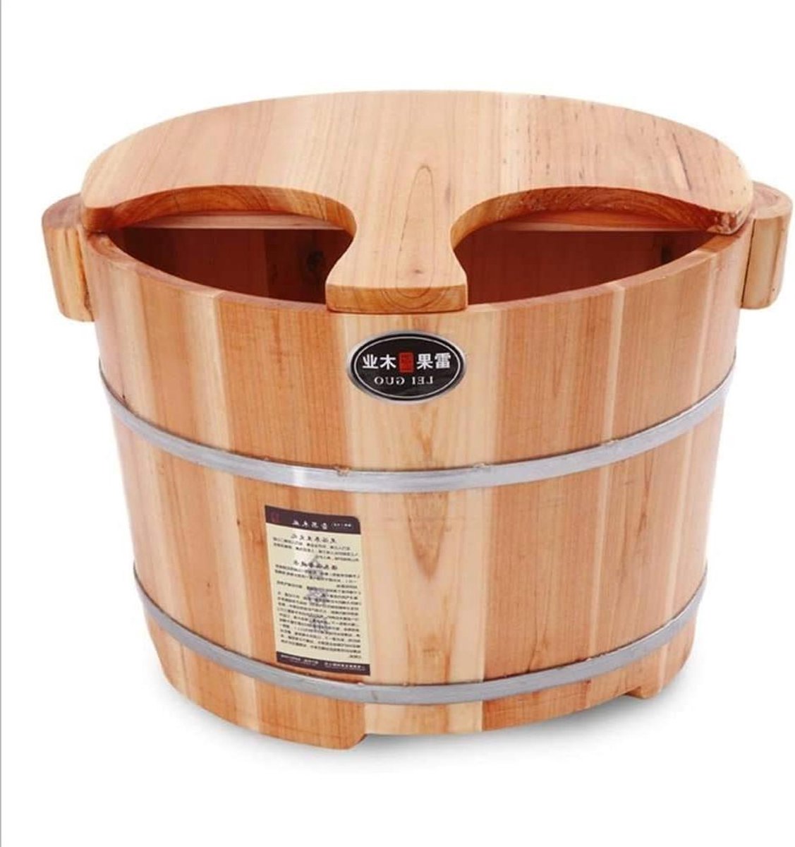 Houten Voetenbad - Voetbad Vat - Ontspanning Thuis - Massief Hout - 37x25 cm - Bruin