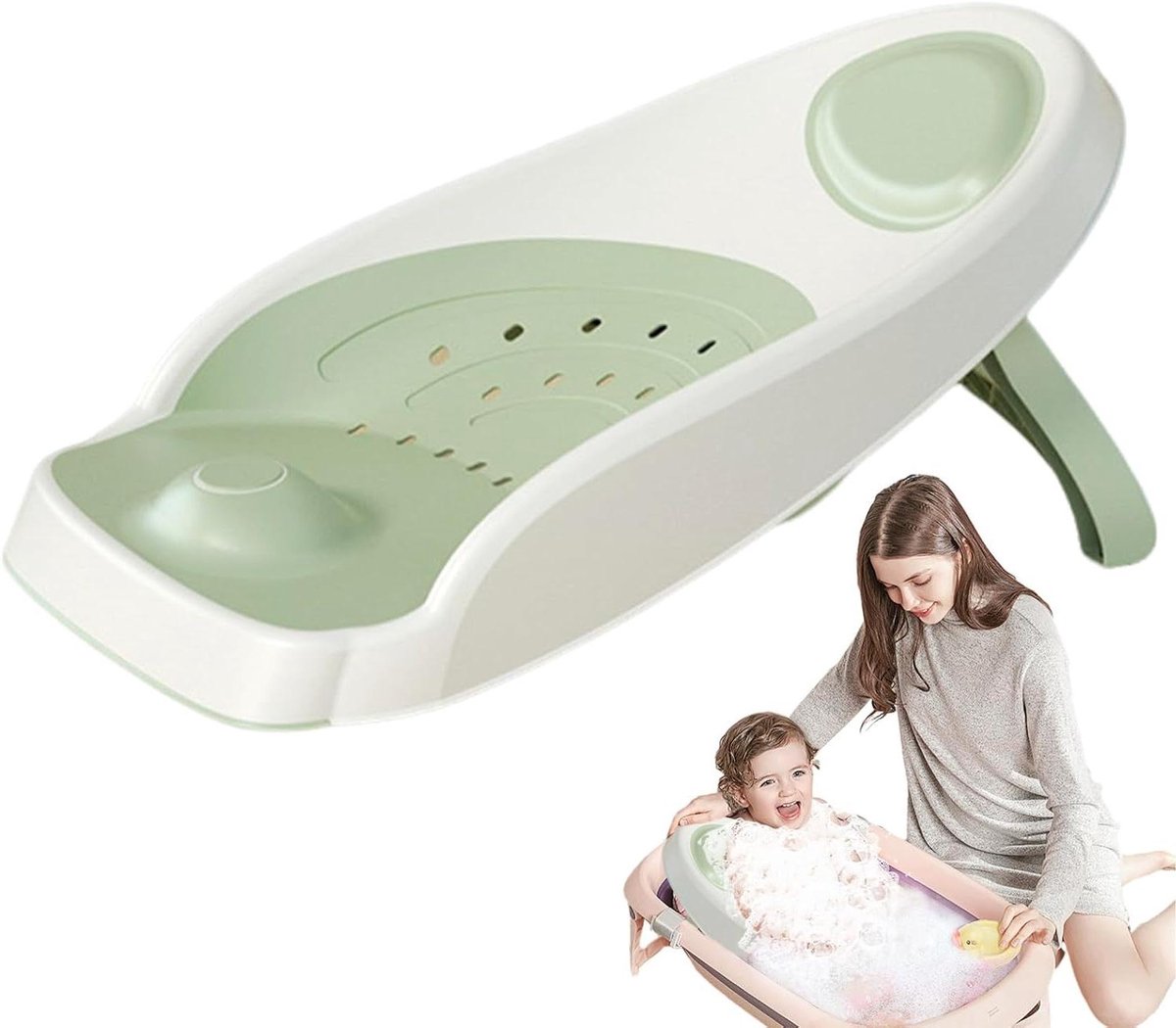 Baby Badondersteuning - Badzitje Kinderen - Veilig Baden - Verstelbare Rugleuning - 86 x 322 x 86 cm - Groen