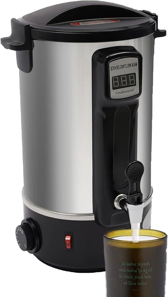Elektrische Wax Smelter - Was Maker - Kaarsen Maken - Snelle Verwarming - 35L Capaciteit - Zilver