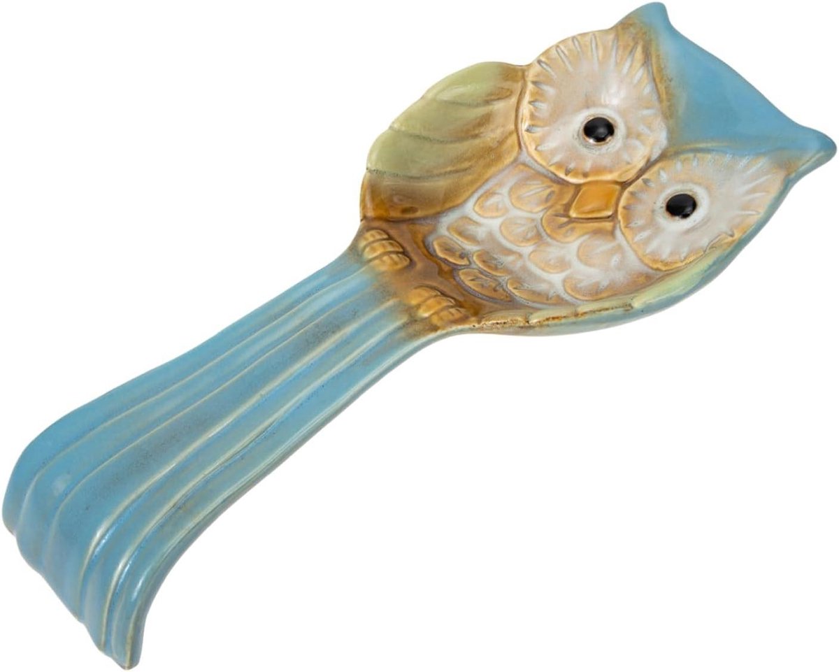 Lepelhouder Keramiek - Keukenhulp - Koken en Serveren - Uil Ontwerp - 24.5 cm - Blauw