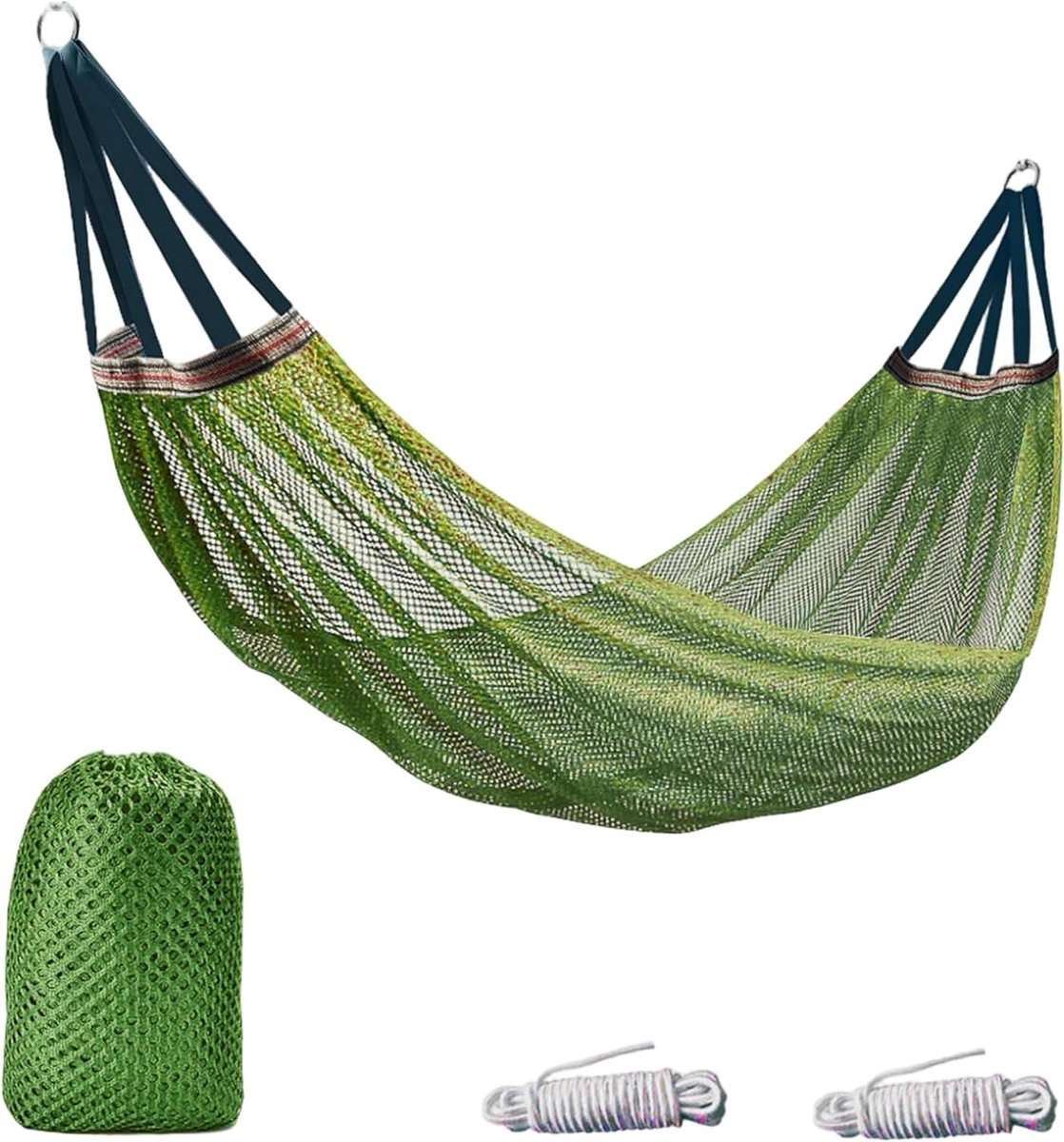 Hangmat - Boomhangmat - Buiten Ontspannen - Anti-kantelbaar ontwerp - 250 x 130 cm - Groen