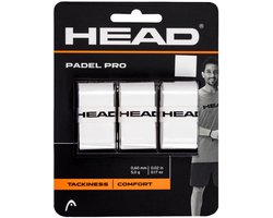 Head Padel Pro Overgrip - White - Pack of 3.