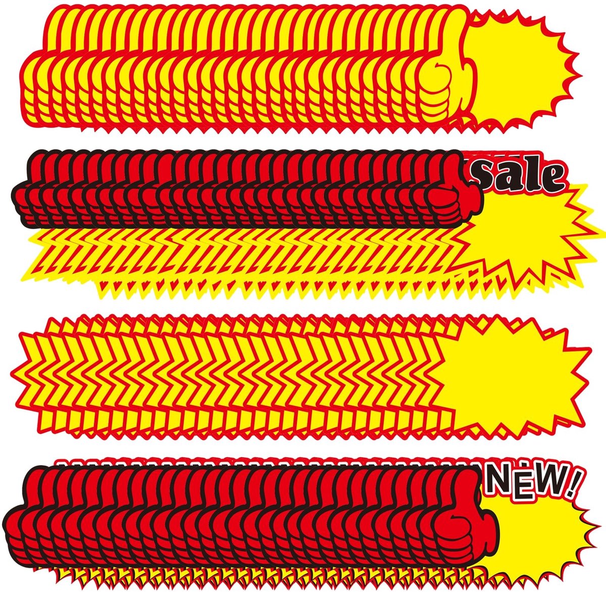 Dailygoody - 120 stuks prijskaartjes - Starburst papieren tekens - Hoogwaardig en stevig - 9 x 7 cm - Perfect voor winkeliers - Kleur: wit