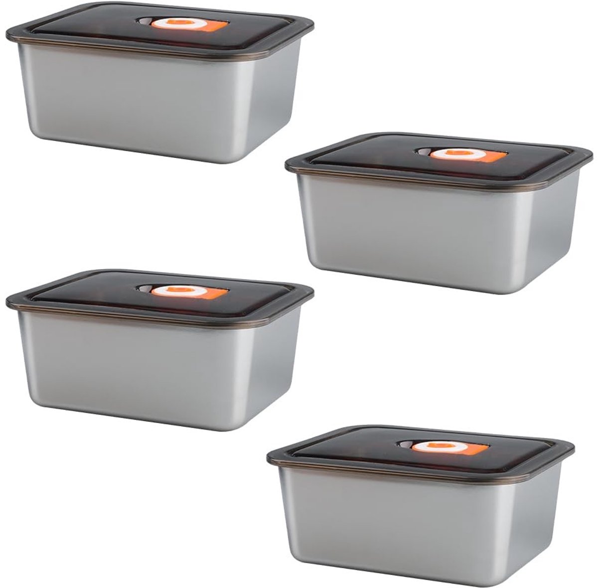 Dailygoody - Stalen containers - Vershouddozen voor lunch - Set van 4 stuks - Roestvrij staal - Geschikt voor magnetron en vaatwasser - Ideaal voor sc