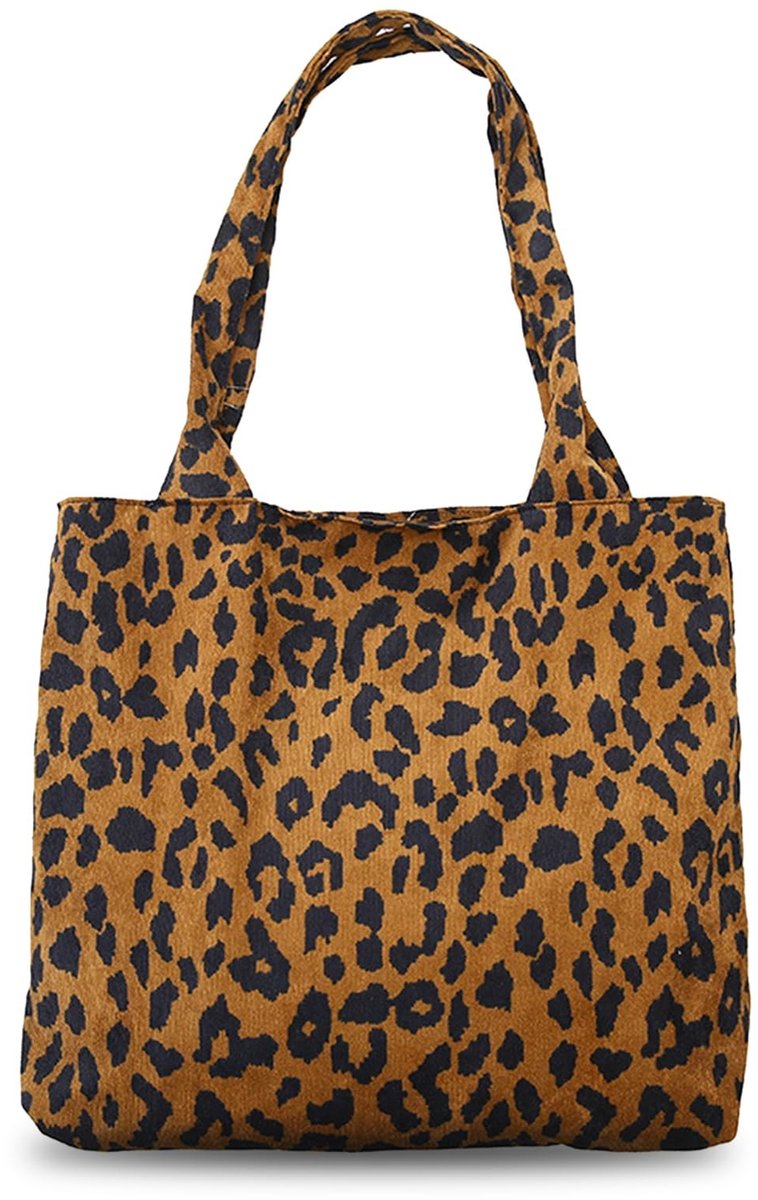 Dailygoody - Corduroy Tote Bag - Grote Capaciteit - Herbruikbaar en Biologisch Afbreekbaar - Bruin - Handige Schoudertas voor Vrouwen - Perfect voor S..