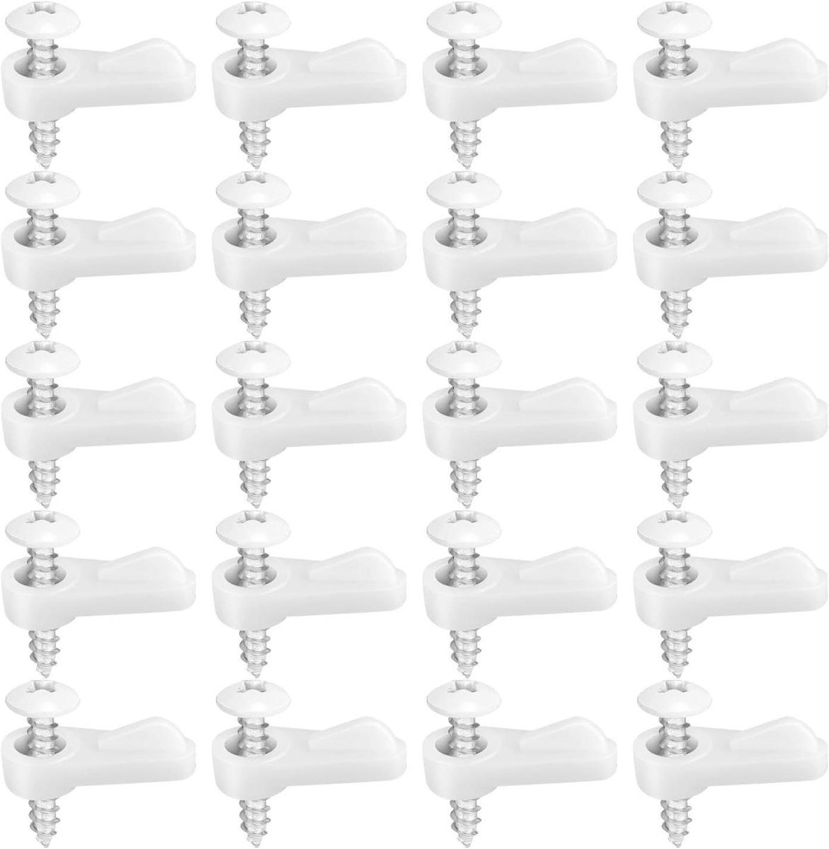 Raamhor Bevestigingsclips - Horren Clips - Horren Bevestigen - Met Schroeven - 20 stuks - Wit