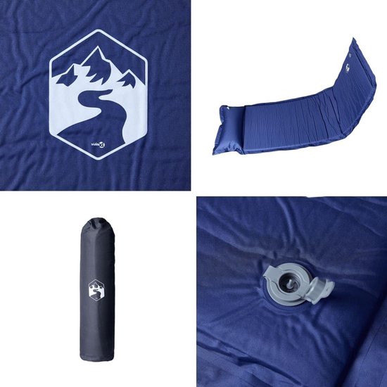 Zelfopblazend Campingmatras - Slaapmat Kamperen - Outdoor Slapen - Traagschuim Vulling - 190 x 64 cm - Marineblauw — afbeelding 4