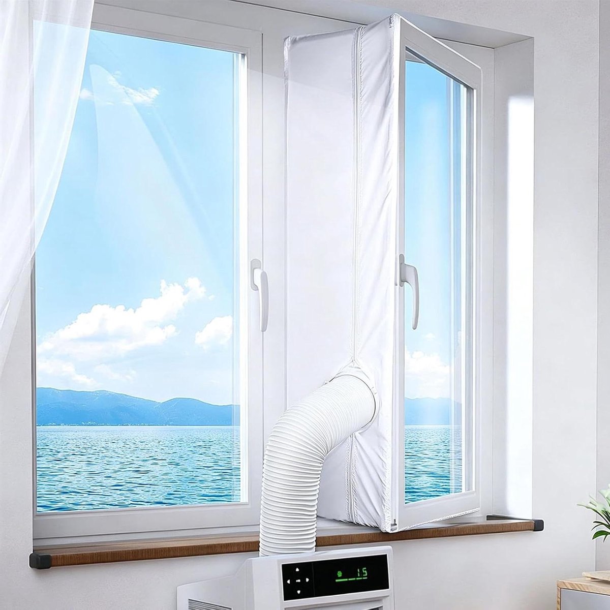 Raamafdichting Airco - Mobiele Airco Kit - Ruimte Koelen - Waterdicht Polyester - 400 cm - Wit