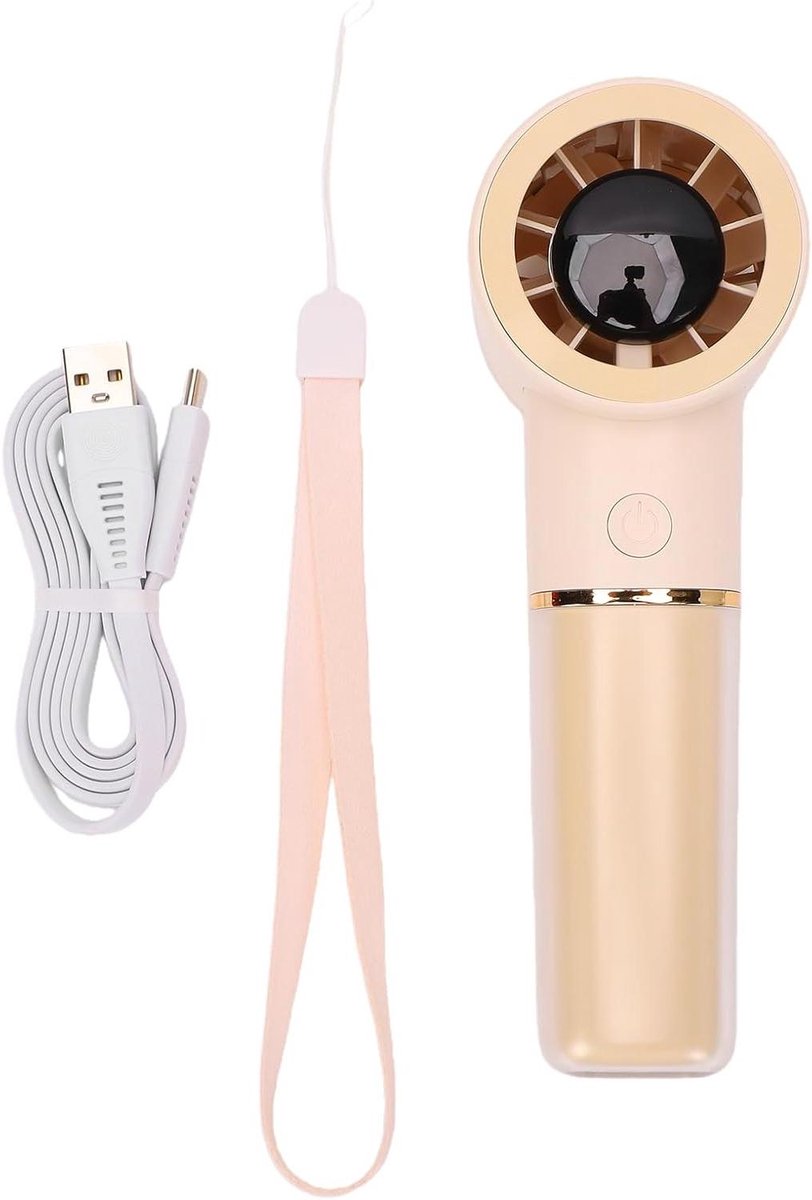 Draagbare Ventilator - Handventilator Oplaadbaar - Persoonlijke Koeling - 6 Snelheden Digitaal Display - 18 cm Hoog - Zwart
