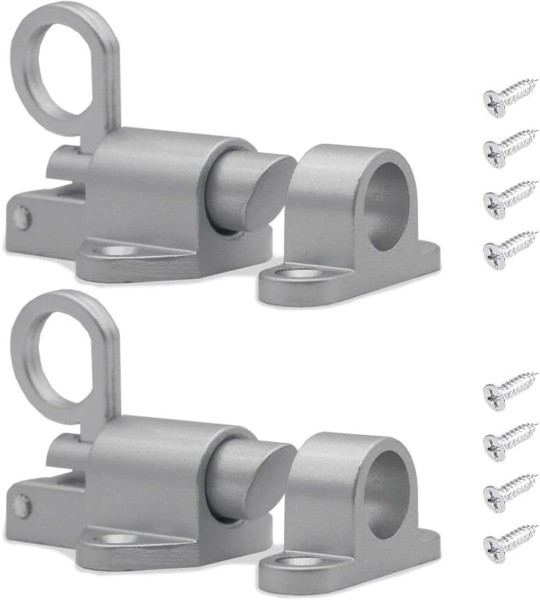 Automatische Veerbolt Lock voor Raam en Deur - 2 Stuks, Veiligheidsslot, Duurzaam en Betrouwbaar