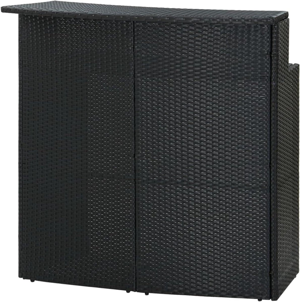 Bijzettafel Rond - Nachtkastje Bartafel - Buiten Zitten - Twee Niveaus - 120 x 55 x 110 cm - Zwart