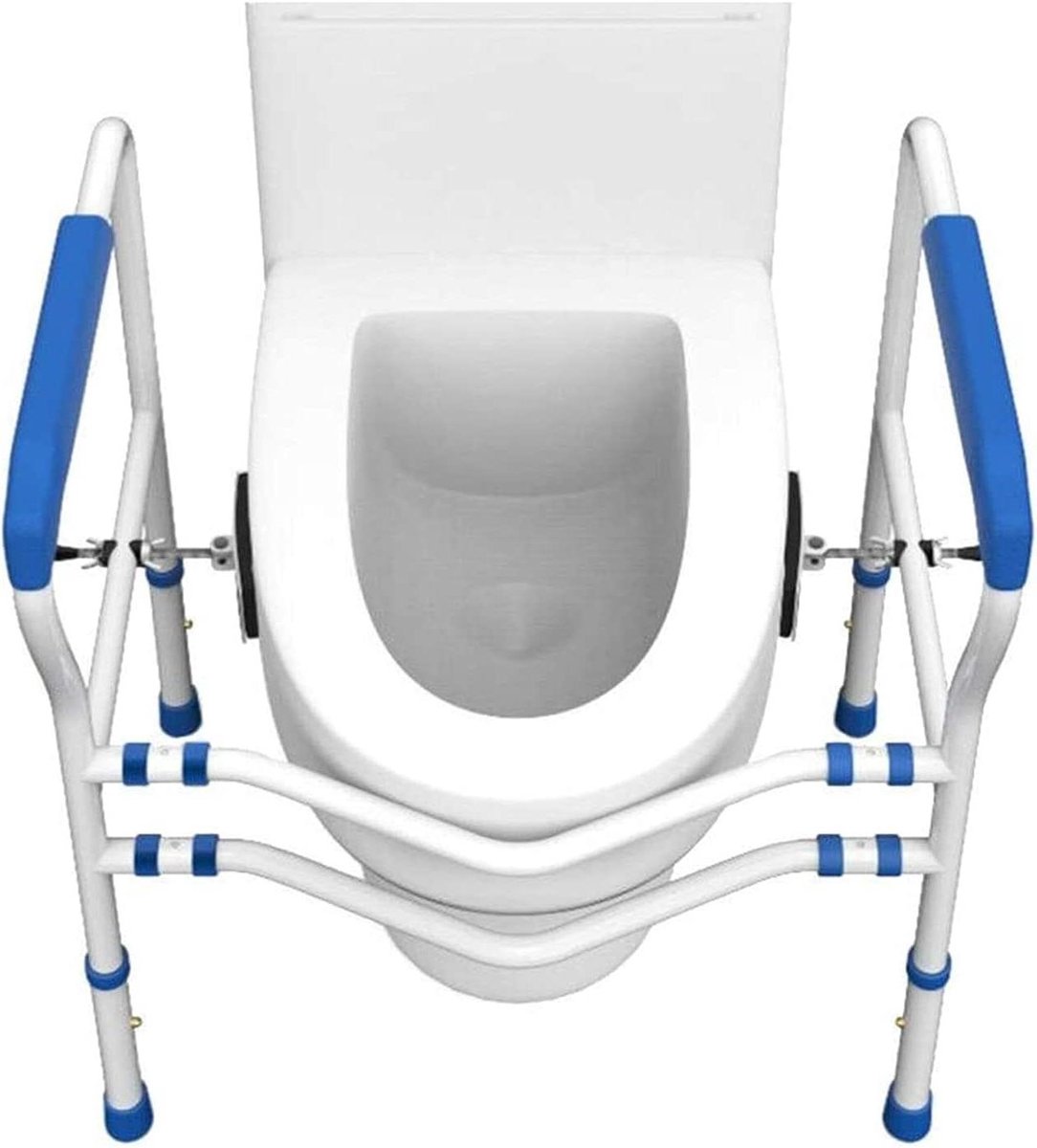Badkamerbeugels - Toiletsteun - Veiligheid op toilet - Verstelbaar & Antislip - 505-555 cm breed - Wit