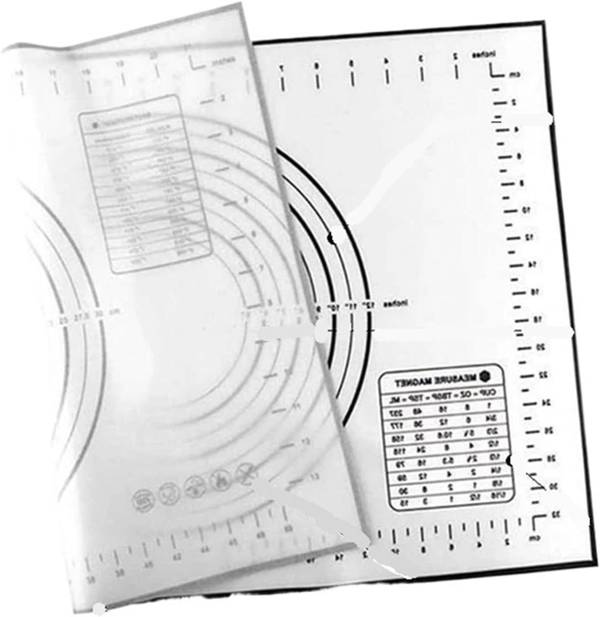 Siliconen Bakmat - Kneedmat Deegmat - Bakken en Koken - Antiaanbaklaag - 29 x 26 cm - Zwart