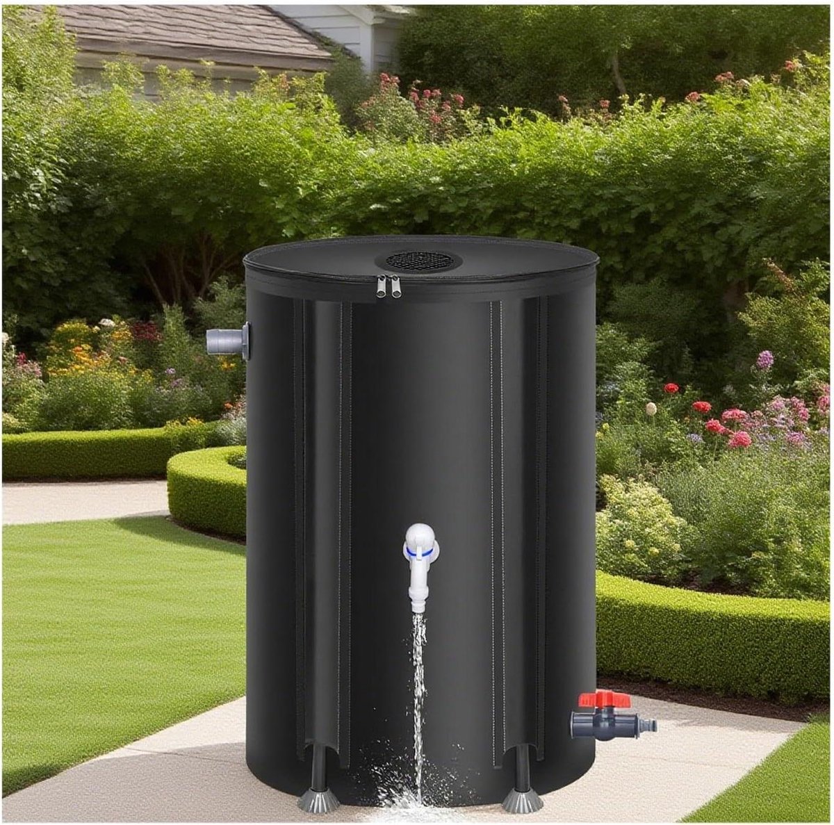 Opvouwbare Regenton - Regenwatertank Tuin - Water Opslaan - Hittegeseald Materiaal - 50L - Zwart