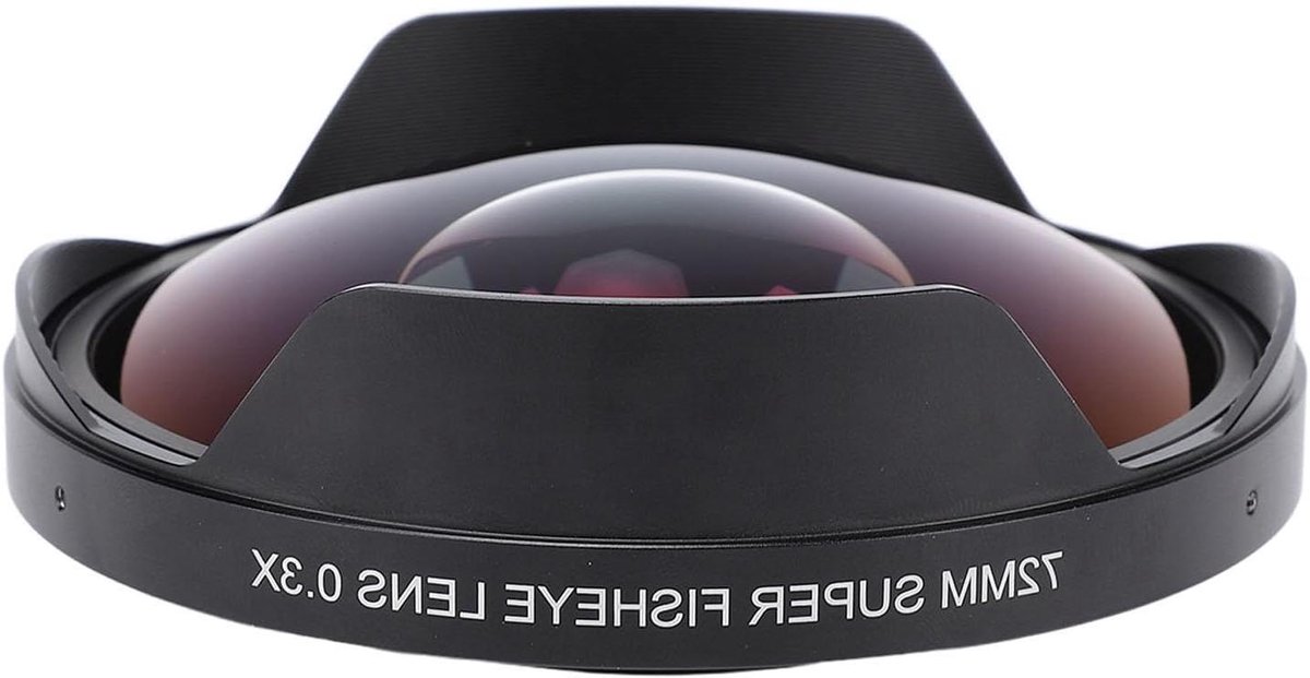 Groothoek Fisheye Lens - Visoog Objectief - Fotograferen van Scènes - 180 Graden Veld - 72 mm - Zwart