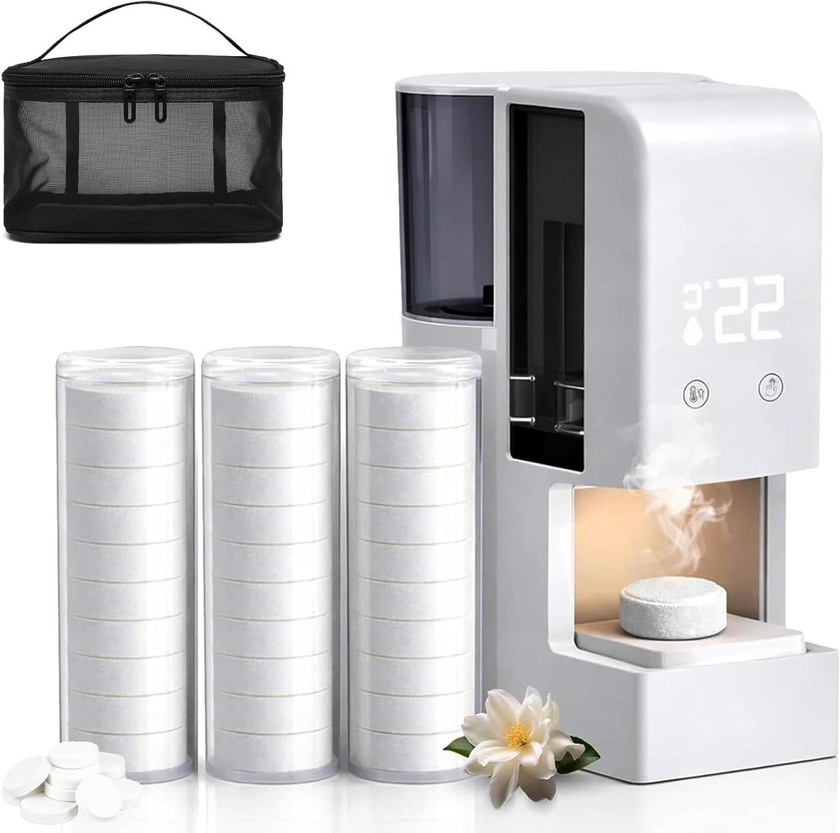 Handdoekdispenser - Handdoekwarmer - Huidverzorging - 5 seconden warmte - 160 x 100 x 250 mm - Wit
